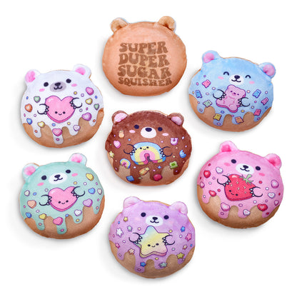 Super Duper Sugar Squishers – Sugar Bear Donuts Plush Fidget Toy - Squishy Stress Relief for Kids | Top Trenz