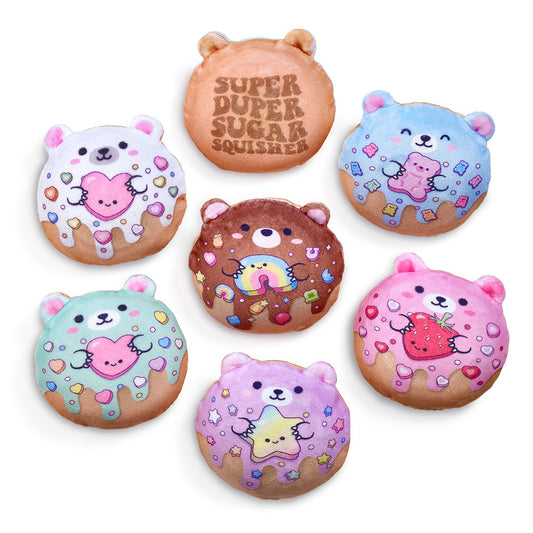 Super Duper Sugar Squishers – Sugar Bear Donuts Plush Fidget Toy - Squishy Stress Relief for Kids | Top Trenz