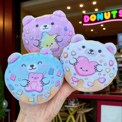 Super Duper Sugar Squishers – Sugar Bear Donuts Plush Fidget Toy - Squishy Stress Relief for Kids | Top Trenz