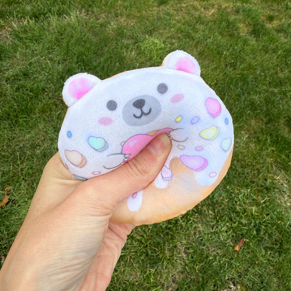 Super Duper Sugar Squishers – Sugar Bear Donuts Plush Fidget Toy - Squishy Stress Relief for Kids | Top Trenz