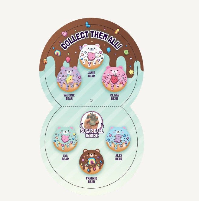 Super Duper Sugar Squishers – Sugar Bear Donuts Plush Fidget Toy - Squishy Stress Relief for Kids | Top Trenz
