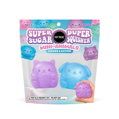 Mini Sugar Squishy 2-Pack - Puppies & Kittens - Super Duper Sugar Squishers | Top Trenz