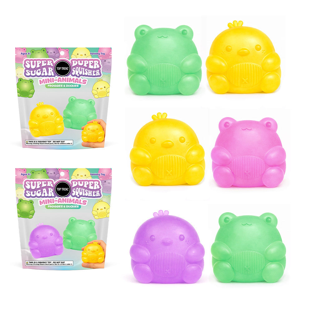 Super Duper Sugar Squishers Mini Animals 2-Pack - Froggies & Duckies | Top Trenz