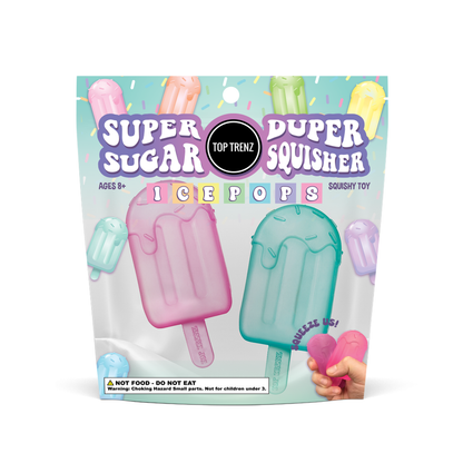 Super Duper Sugar Squisher - Mini Ice Pops 2 Pack - Stress Relief Squishy Toys | Top Trenz