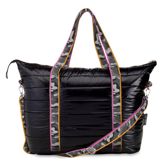 Best Black Puffer Weekender Travel Tote Bag | Top Trenz