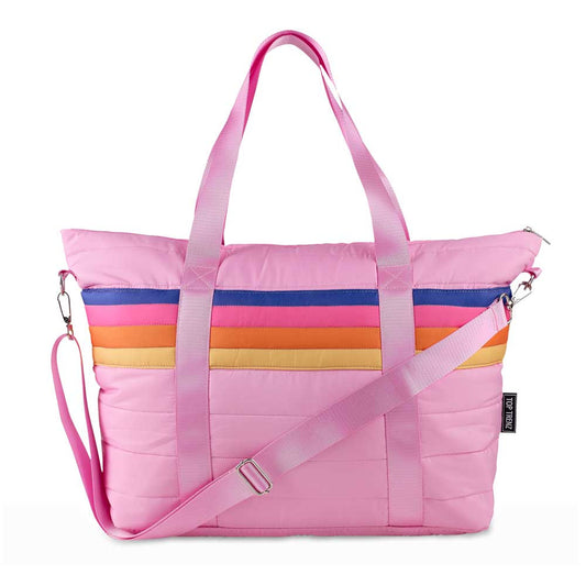 Pink Puffer Tote Weekender Bag For Kids And Tweens | Top Trenz
