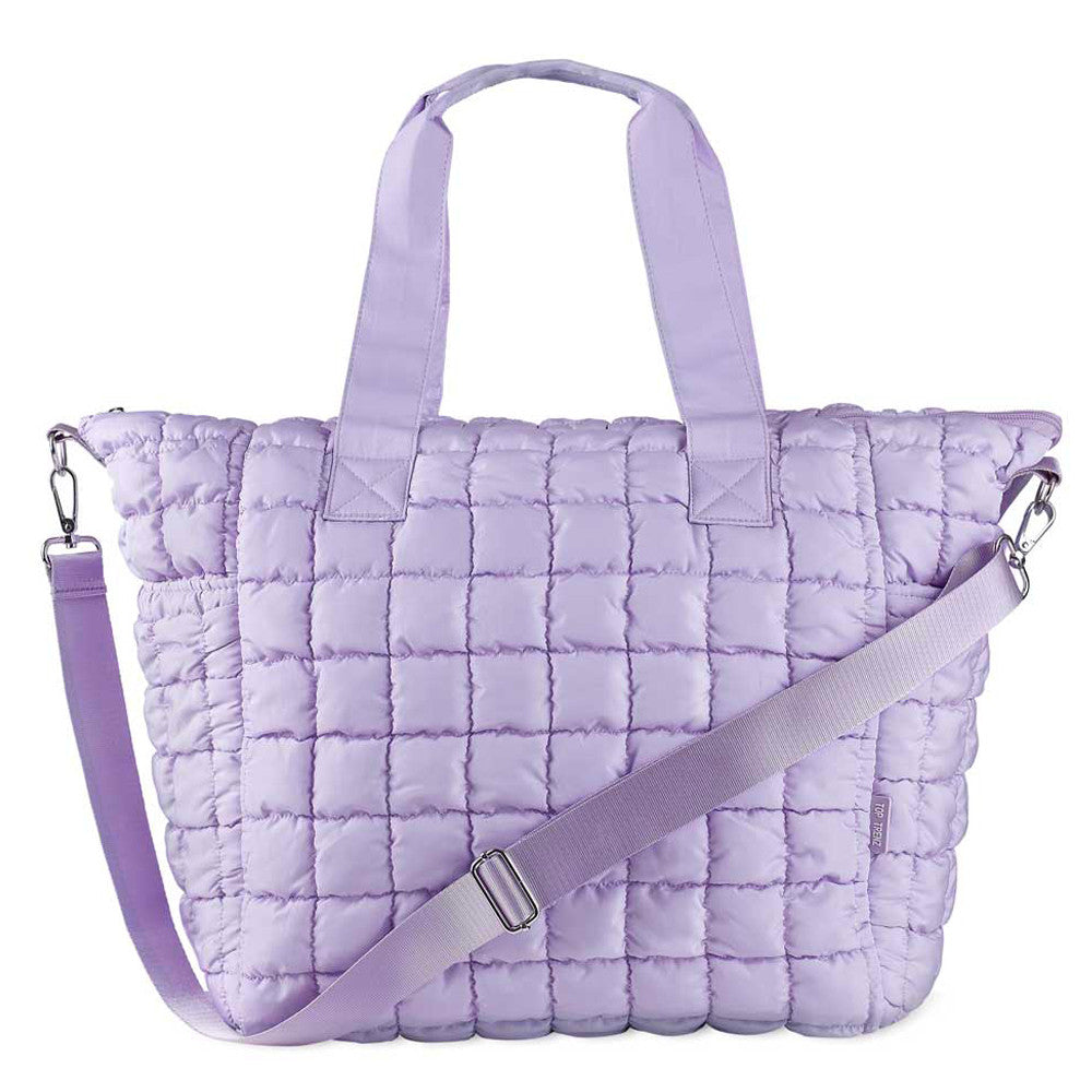 Purple Scrunchie Weekender Tote – Stylish & Spacious Travel Bag | Top Trenz