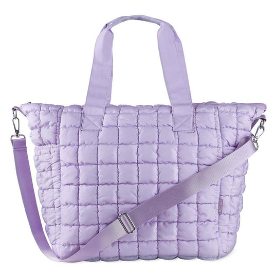 Purple Scrunchie Weekender Tote – Stylish & Spacious Travel Bag | Top Trenz