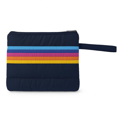 Retro Puffer Wet Bag – Navy Rainbow Swim & Camp Bag | Top Trenz